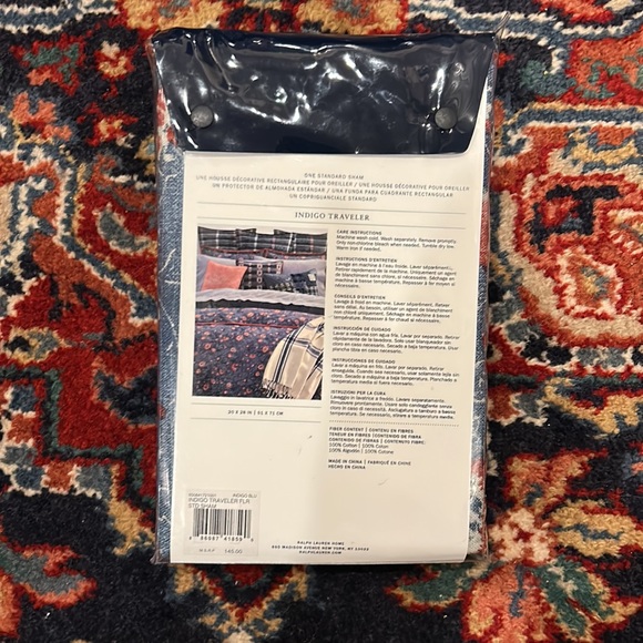 Ralph Lauren Home Bedding Nwt Ralph Lauren Indigo Traveler Sham